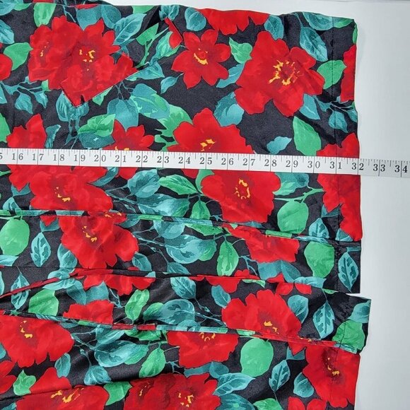 Vintage Victorias Secret Kimono Womens OS Red Floral Satin Robe Y2K 90s Romantic - Picture 7 of 13